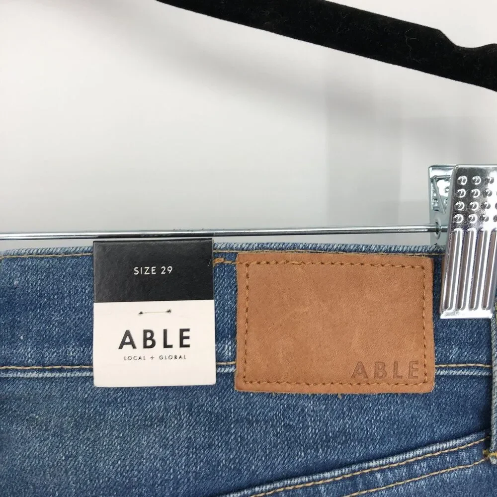 ABLE The Skinny‎ Jeans Womens 29 Blue Stretch Medium Wash Ankle Denim NWT